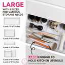 Criusia Large Drawer Organizer Bins 26 Pack | Complete 5 Size Clear Plastic Kitchen Drawer Organizers for Utensils | Bathroom Drawer Organizer Trays | Versatile for Makeup Office Organization