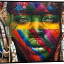 African American Modern Street Graffiti Wall Art Black Artist Abstract Style Poster Wall Decor Yellow Printed Canvas Painting for Living Room Bedroom Bathroom Office Home Decorations Unframed (16L" x 1W")