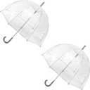 Totes Adult Clear Bubble Umbrella with Dome Canopy and Lightweight Wind and Rain Protection