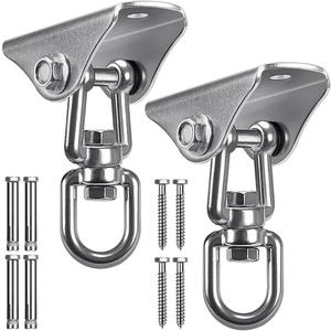 SELEWARE Stainless Steel Swing Hangers Heavy Duty Ceiling Swing Mounts Free Swivel Swing Hooks Swing Hardware Kits for Yoga Swing Hammock Chair Porch Swing Sets Heavy Bag 1000 LB Capacity Each 2 Pack