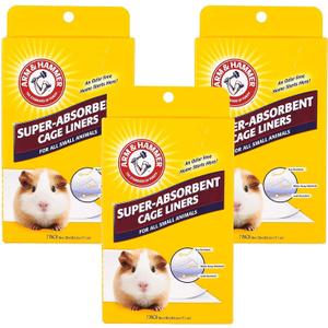 Arm & Hammer for Pets Super Absorbent Cage Liners for Guinea Pigs, Hamsters, Rabbits & All Small Animals Best Cage Liners for Small Animals (Pack of 3, 21 Count Toal) Arm & Hammer for Pets Super Absorbent Cage Liners for Guinea Pigs, Hamsters, Rabbits & All Small Animals Best Cage Liners for Small Animals (Pack of 3, 21 Count Toal)