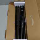 TONIAL Curtain Rod 32 to 58 Inch(2.6-4.8ft), Telescoping Splicing 3/4 Drapery Rods for Windows 20 to 53 Inch(1.7-4.4ft), Decorative Single Rod with Small Cap Finial, Black