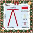 10pcs Red Large Velvet Christmas Bows for Xmas Tree Wreath, Garland, Swag, Staircase,Wedding Indoor Outdoor Home Decor (15 * 24 inch,Width of 1inch)