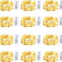 Minetom 12 Pack Fairy Lights Battery Operated String Lights 8 Modes, 7ft 20LED Warm White Waterproof Silver Wire Twinkle Lights, Firefly Starry Moon Lights for Mason Jars DIY Christmas Wedding Party