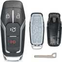 Key Fob Shell Case Replacement Fits for Ford Explorer Edge Fusion Mustang Lincoln MKC MKX 2015 2016 2017 2018 Keyless Entry Remote Control 4 Button Pad Cover M3N-A2C31243800
