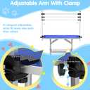 Lyromix 42''Large Dog Grooming Table, Adjustable Cat Drying Desktop with Arms, Nooses, Mesh Tray, Foldable Pet Station at Home, Maximum Capacity Up to 330Lb, 42inch, Blue