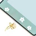 MORWLAT Bow Letters Dust Plug Charm Compatible with Kindle Paperwhite,Type C/USB C Dust Plug, Women Gift for E-Reader Lover Teachers Students(E)