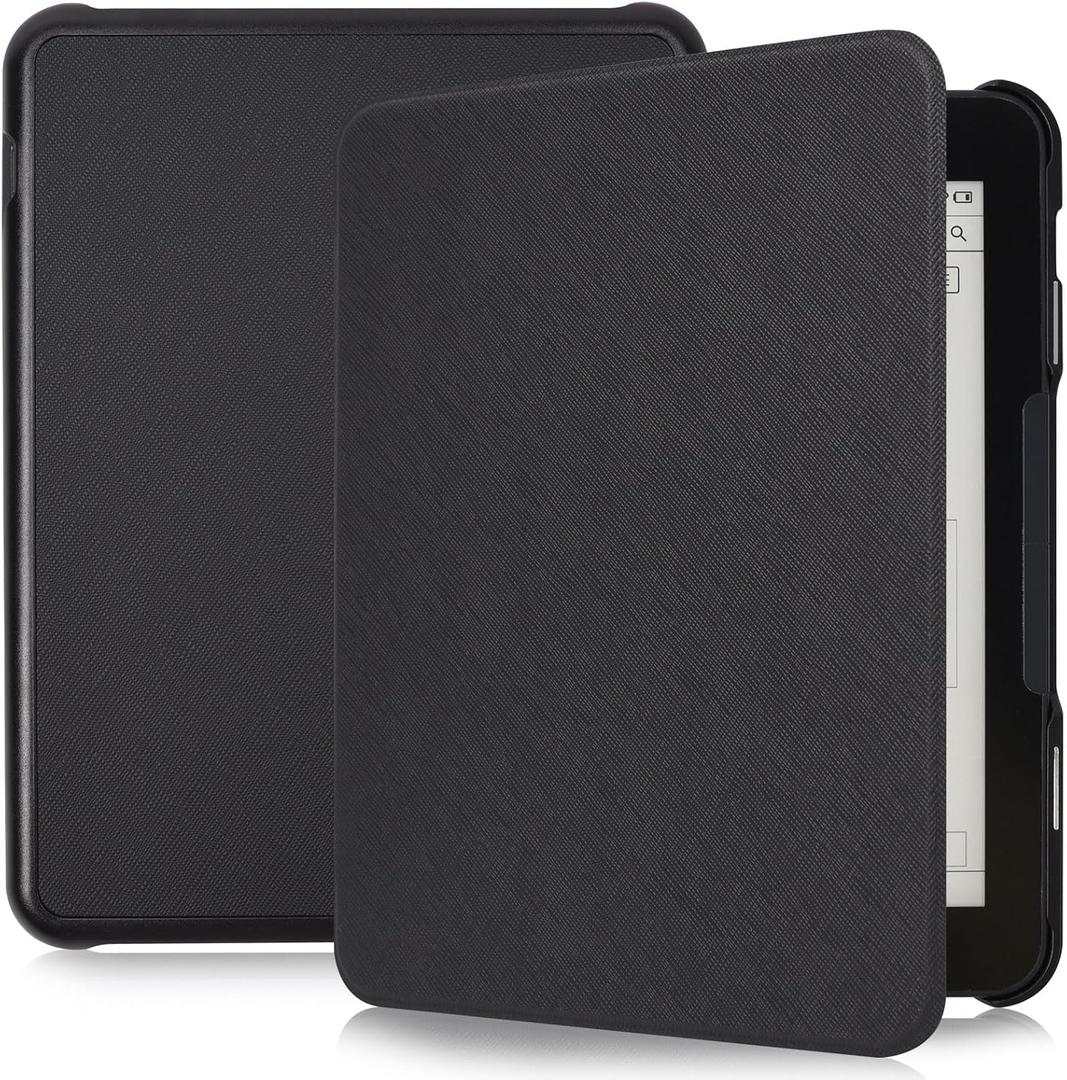 Caweet Case for Nook GlowLight 4 Plus 7.8" 2023 Release, Ultra Lightweight PU Leather Shell Cover with Magnetic Closure, Black