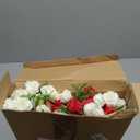 Zeyune 16 Bunches 12 Inch Artificial Mini Rose Bouquet 160 Heads Bridal Flower Bouquets Fake Silk Rose Bulk for Valentine's Day Wedding Bridal Shower Home Office Garden(White and Red)