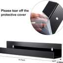 Blulu 8 Packs 14 Inch Acrylic Floating Shelf Wall Mounted Invisible Acrylic Shelf Ledge Floating Bookshelf for Living Room Office Bedroom Bathroom Kitchen Decoration Space Save (Black)