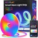 16.4ft RGB+IC Smart Neon LED Strip Light, App Control Color Changing Rope Light with Music Sync, Compatible with Alexa Google Assistant Smart Life for Bedroom Gaming Room Decor