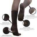 BELINO Pilates Socks for Women with Non Slip Grippers  Crew Socks for Yoga, Barre, Gym, Workout, Hospital 4 Pairs (Black)