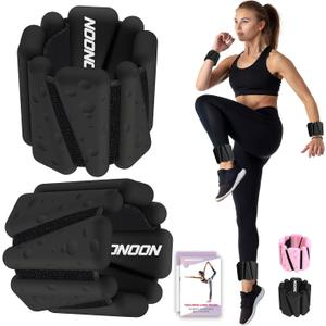 Wrist Ankle Weights Bangles 4lbs for Women, Adjustable Silicone Pilates Weights Bracelet, Heavy Duty Fasteners Wearable Arm & Leg Weights for Yoga, Pilates, Barre, Walking and Gym (Set of 2)