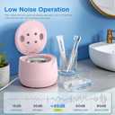 Dental Ultrasonic Retainer Cleaner Machine: 45kHz Dental Cleaning Pod with Digital Timer & 200ML, Cleaning for Dentures, Mouth Guards, Aligners, Night Guards, Braces, Toothbrush Heads & Jewelry, Pink