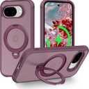 Magnetic for Google Pixel 10a Case with 360 Stand, Burgundy | Rigorous Drop Protection, Invisible Kickstand, Skin-Feel Matte Translucent Slim Cover