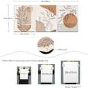 SERIMINO Boho Framed Wall Art Set of 3, Minimalist Wall Decor Living Room, Geometric Line Leaf Sun Moon Canvas Artwork Paintings for Bathroom, Home Decor Print, 12"x16" (Terracotta)