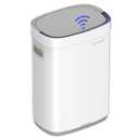SONGMICS Kitchen Trash Can, 17.2-Gallon (65 L) Motion Sensor Garbage Can, Stainless Steel Trash Bin, Ozone Odor Control, Stay-Open, Cloud White ULTB660W01