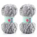 1 Skeins Soft Chunky Fluffy Fuzzy Faux Fur Yarn for Crocheting - Eyelash Furry Yarn for Knitting Blankets, Scarves and Sweaters, 3.5 Oz/75 Yards Per Roll(Dark Grey)