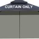 BPS 10' x 13' Gazebo Privacy Curtains with Double Zipper, 4-Panels Side Wall Universal Gazebo Side Panels Replacement for Patio, Outdoor Canopy, Garden and Backyard (Curtain Only)