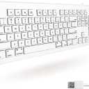 Macally Full Size USB Wired Keyboard for Mac and PC - Plug & Play Wired Computer Keyboard - Compatible Apple Keyboard with 15 Shortcut Keys for Easy Controls & Navigation of Macbook Pro/Air, iMac