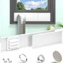 Daisypower Dryer Vent Window Kit, Adjustable Window Vent Kit with Outdoor Dryer Vent Cover,4 Inch Hood for Exhaust Ventilation