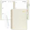 SUNEE 2026 Weekly & Monthly Planner 6.4"x8.5"- 12 Month (January 2026 - December 2026), Vegan Leather Cover, Pocket, Bookmark, Notes, Monthly Tab, Beige