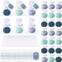 Treela 24 Set Pumpkin Candles Fall Baby Shower Party Favors for Guests Little Pumpkin Thank You Return Gifts Bulk for Thanksgiving Autumn Baby Shower Wedding Favors (Gray Green)