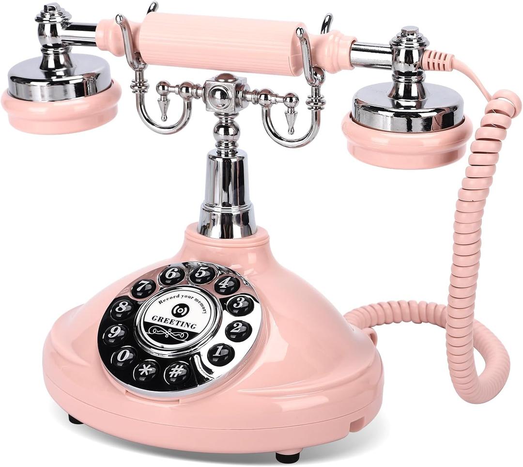 Wedding Phone Guest Book,Audio Guestbook,Vintage Wedding Guestbook Alternative,Polaroid Audio Phone Guest Book for Wedding Baby Shower Retirement Graduation Birthday Party & More! (Pink)