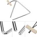QWORK Steel Triangle Instrument 6 Inch Hand Percussion with Striker & Hanging Loop, Clear Ringing Sound for Classroom Music, Band Rehearsal, Teaching, Parties