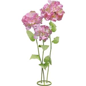 3Pcs Artificial Hydrangea Flowers for Outside, Large Flower Decorations for Birthday Party, Fake Flowers for Garden, Hotel, Office, Home Farmhouse Decor, Wedding, Art Gallery, Store-Pink