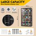 Black Shot Glass Display Case Large 61 Slots Glass Display Holder Wall Mounted Storage Shadow Box with UV Protection Acrylic Glass Door for Room Decor