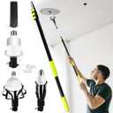 4 Pcs Aluminum Telescoping Changer with Pole, 3 FT to 12 FT Changer for High Ceilings, Light Bulb Changer Pole with Basket and Suction Cup, Light Bulb Removal Tool for Indoor and Outdoor