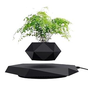 YISUIPU Levitating Plant Pots Floating Hanging Planter for Small Plants. Elevate Your Space Level with The Floating Plant Pot – Stunning Home and Office Deco (Black)