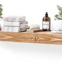 48x3x7in Solid Wood Floating Shelf – Wood Natural Wall Mounted Fireplace Mantel Shelf – Heavy Duty Decorative Fireplace Mantel for Living Room, Kitchen, Bathroom, Bedroom, 48x3x7-hollow