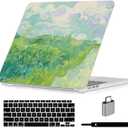 LanBaiLan Compatible with MacBook Air 13 inch Case M5 2026 M4 2025 M3 M2 2024-2022 A3449 A3240 A3113 A2681, 13.6 Plastic Hard Shell Case & Keyboard Cover, Grassland