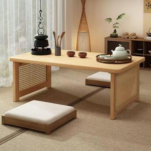 Japanese Floor Table Japanese Folding Coffee Table No Assembly Foldable Low Coffee Tables for Living Room Tatami Tea Bedroom for Sitting on The Floor - Portable & Easy Storage Compact Design, 39.37*19*13.8in