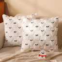 Halloween Pillow Covers 18x18 inch Set of 2 White Cute Ghost Throw Pillows Soft Plush Faux Fur Farmhouse Couch Cushion Case for Sofa Bedroom Chair Fall Holiday Halloween Home Decor