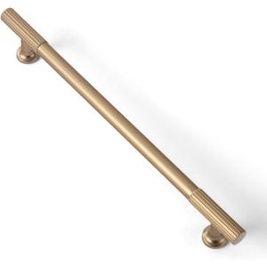 Goo-Ki Champagne Bronze Zinc Alloy Cabinet Handles - 7.56''(192mm) Hole Center Striped Decorations Cabinet Pull Hardware for Bedroom, Kitchen, 6 Pack