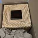 1 Pack Rattan Tissue Box Cover Square, Hand Woven Wicker Tissue Holder, 5.5 x 5.5 X 5.7 inch, Natural