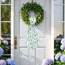 Wreath Sash for Front Door Boxwood Wreath Sash Accessories for Indoor Outdoor Decor, 4.7'' x 57''(Green)
