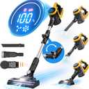 Ecarke Cordless Vacuum Cleaner Compatible with DeWalt 20V Battery, 30KPa 180 Bendable Wand 6 in 1 Lightweight Stick Vacuum smart screen 350W Brushless Motor Hardwood Floor Pet Hair Carpet(no battery)