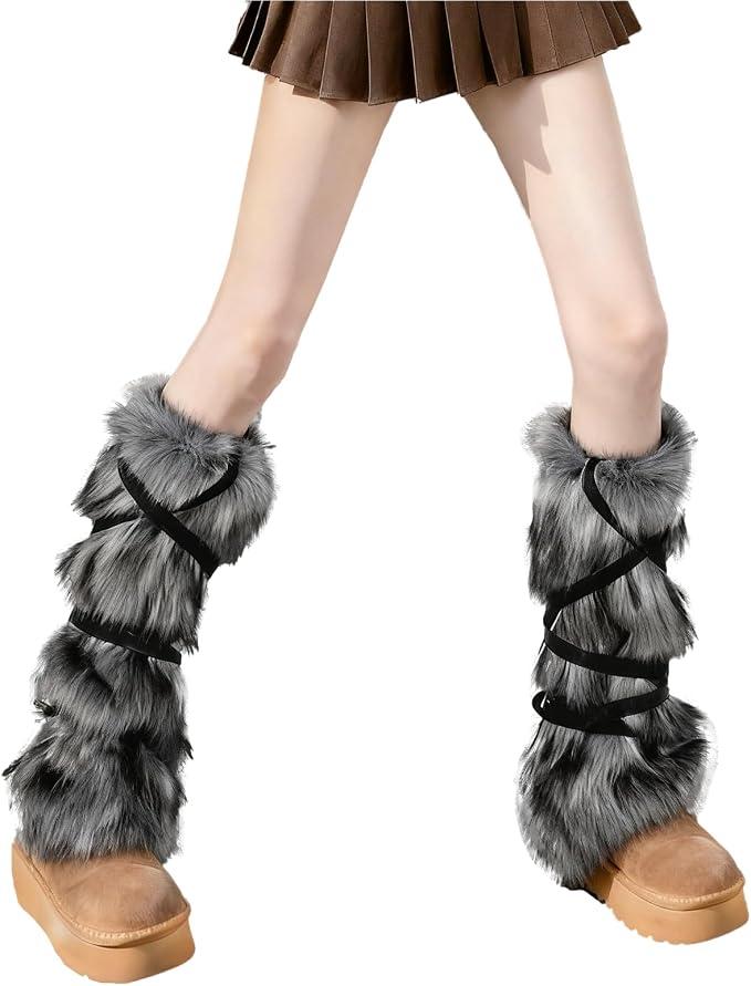 Faux Fur Fuzzy Leg Warmers Furry Boot Covers for Women Fluffy Boot Cuffs Shoes Cover Sleeves Costumes Accessories
.