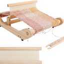 PURCOULEUR 12 Inches Rigid Heddle Loom, Wooden Weaving Loom for Adults, Multi-Craft Frame Loom for Beginners, Threads Warping Frame with Pegs and Yarn Stand, Weaving Loom Kit with Heddle Shed Stick