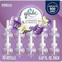 Glade PlugIns Refills Air Freshener, Scented and Essential Oils for Home and Bathroom, Lavender & Vanilla, 0,67 Fl Oz, 10 Count (Packaging May Vary)