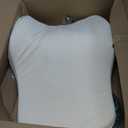 1Pcs White Lumbar Support Pillow Multi-Functional Back Cushion For Car,Office Chair, Or Gaming Chair Use,100% Memory Foam Back Cushion For Lower Back Pain,Breathable Micro-Channel Design-Ergonomic.