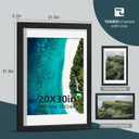 20x30 Picture Frame Set - 4 Pack, Black Wood Photo Frames - Displays Photos 18x24 with Mat or 20 x 30 without - Room, Office, Gallery, Studio, and Hallway Decor - Wall Hanging