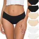 Altheanray Womens Underwear Cotton Underwear for Women Seamless Hipster Bikini Briefs Panties 6 Pack Size XL