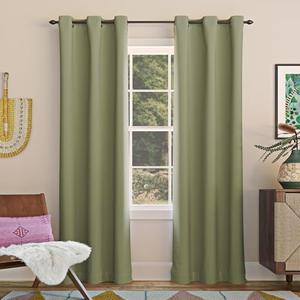 Sun Zero Easton Energy Saving Blackout Grommet Curtain Panel, 40" x 84", Sage Green 4 Panel Sun Zero Easton Energy Saving Blackout Grommet Curtain Panel, 40" x 84", Sage Green 4 Panel