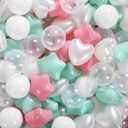 Ball Pit Balls Pack of 100 200 500 - Star and Round Set BPA Free Phthalate Free Non-Toxic Crush Proof Play Balls Soft Plastic Balls for Toddlers Baby Kids Birthday Pool Tent Party (Light Pink/Mint Green)