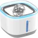 Cat Water Fountain, 100oz/3L Wireless Pet Water Fountain Battery Operated, Water Fountains for Cats Indoor with Motion Sensor, 5-Stage Filtration, Stainless Steel Tray, LED Light & BPA-Free